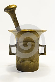 Antique brass mortar