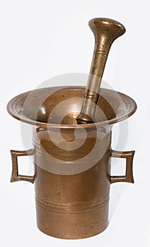 Antique brass mortar
