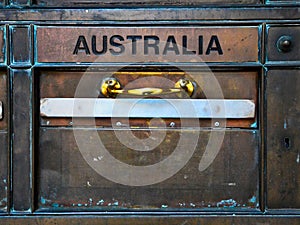 Antique Brass Post Box, Sydney CBD, Australia