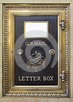 Antique Brass US Mail Letter Box