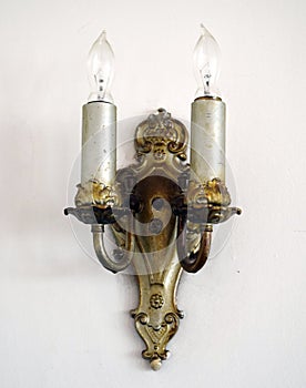 Antique brass wall sconce