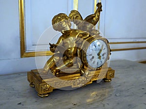 Antique bronze clock. photo