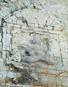 Antique Buddha`s statue made on wall at Raj Katas temple