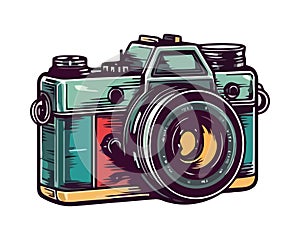 Antique camera symbolizes history of photography art