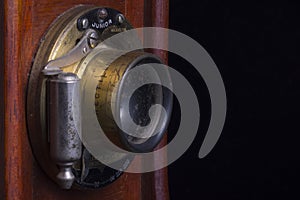 Antique Camera Wood and Lens Closeup