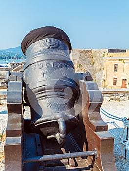 Antique Canon Inside old fortress, Kerkyra, Corfu, Greece