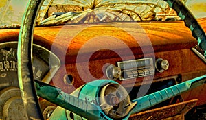 Antique car dashboard