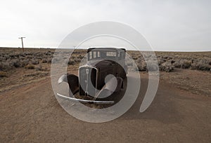 Antique Car In The Desert 