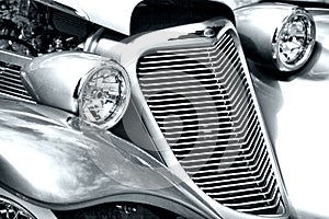 Antique Car Headlight and Grill