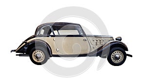 Antique car isolated on a white background.