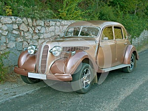 Antique car on road