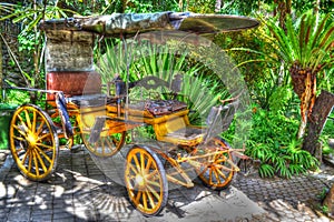 Antique carriage in Bali Zoo