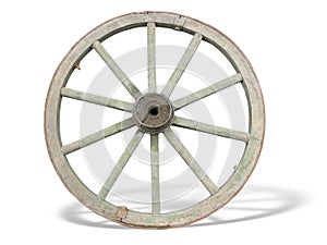 Antique Cart Wheel made of wood and iron-lined