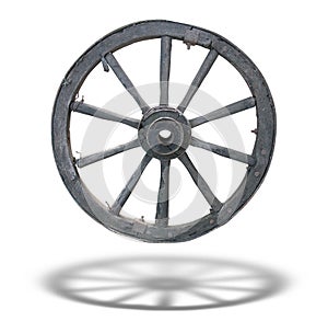 Antique Cart Wheel with shadow