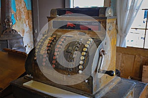 Antique Cash Machine in 1830's Town, South Dakota, USA