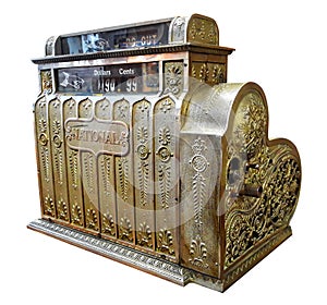 Antique Cash Register Isolated