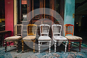 Antique chairs add charm to historic streets of Semarang