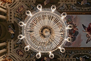 Antique chandelier of a room in palazzo moroni, Bergamo photo