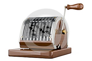 Antique check writer, 3D rendering