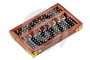 Antique Chinese Abacus isolated on a white background