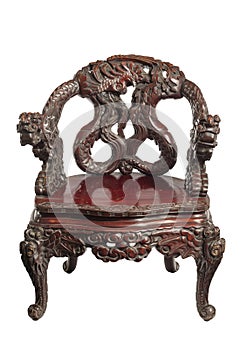 Antique Chinese chair carved with dragons