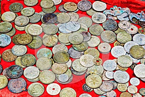Antique Chinese monies for sale in Daxu Ancient Town, China