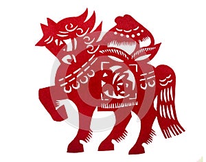 Antique Chinese papercut, Year of Horse