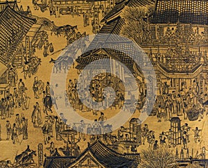 Antický čínština hedvábí malování 