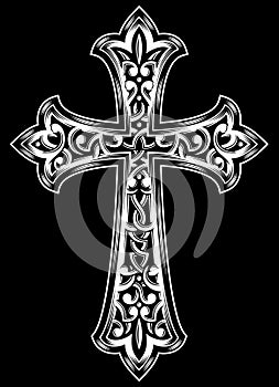 Antique Christian Cross Vector photo