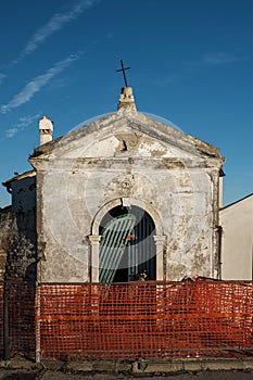 Antique church ruined by time, Pellestrina island, Venetian lagoon, Italy