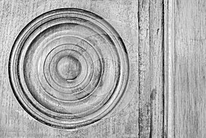 Antique Circular Wooden Panel