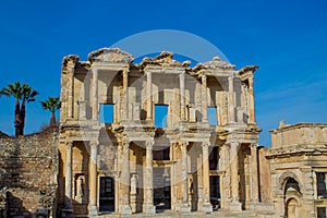 Antique city ruins in Turkey, Efes or Ephesus ancient ruins