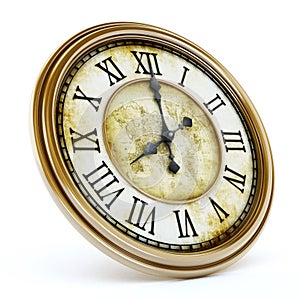 Antique clock. 3D illustration.