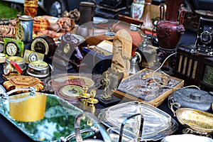 Antique clock at the flea market.