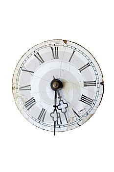 Antique clock, isolated