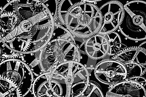Antique clock mechanism steampunk style cogs gears wheels
