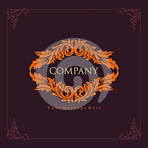 Antique company engraving logo design vector