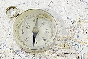 Antique Compass, Prospecting Map, And Gold