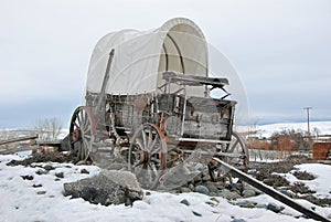 Antique covered wagon