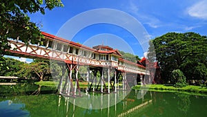 Antique cross bridge of Sanam Chan Palace