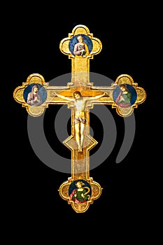 Antique crucifix made of gold - Roman Catholic Church, Jesus Christ