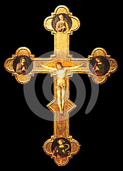 Antique crucifix made of gold - Roman Catholic Church, Jesus Christ