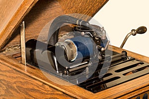 Antique Cylinder Phonograph Detail