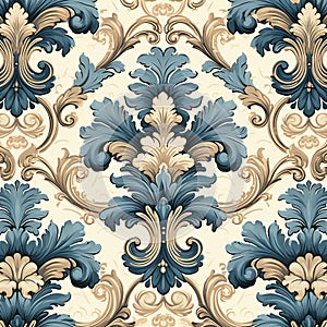 Antique Damask Tiles background, design seamless pattern