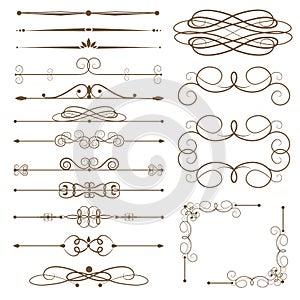 Antique decorative elements, set page dividers.