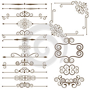 Antique decorative elements, set page dividers.