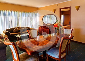 Antique desk in the luxury hotel room