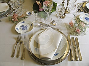 Antique dinner table photo