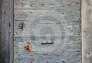 Antique door detail of medieval building