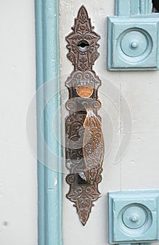 Antique Door Handle on City Hall, La Connor, Washington
